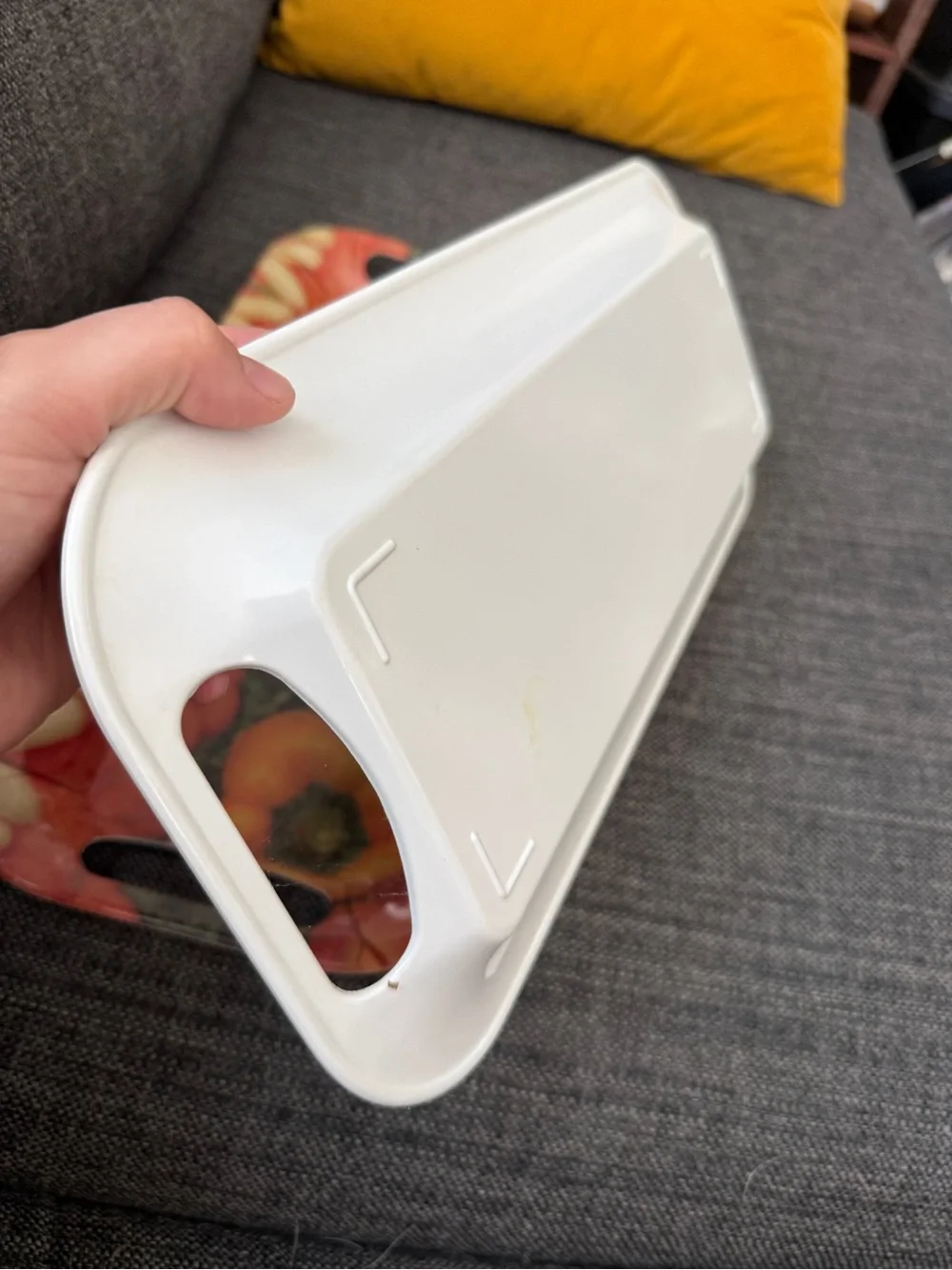 Vegetable Print Serving Tray - Orange & Red (2)